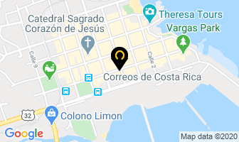 Mapa de Correos De Costa Rica en Limón