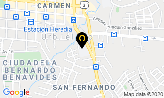 Mapa de Universidad Hispanoamericana en Heredia