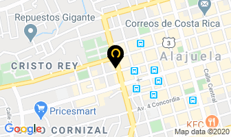 Mapa de Vidrios Cordero en Alajuela