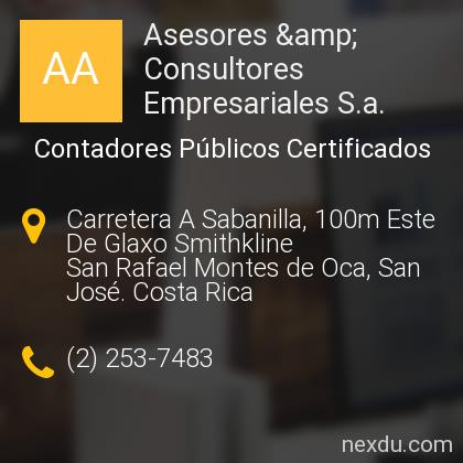 Asesores Consultores Empresariales S A En San Rafael Montes De Oca Telefonos Y Direccion