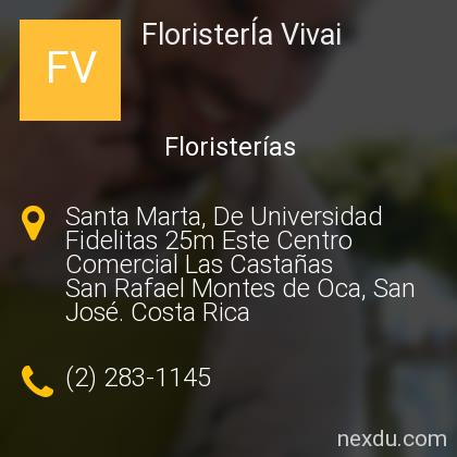 FloristerÍa Vivai en San Rafael Montes de Oca - Teléfonos y Dirección