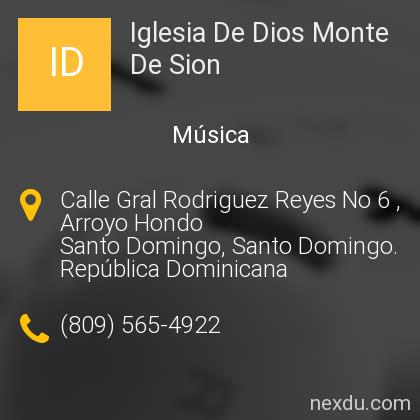 Iglesia De Dios Monte De Sion en Santo Domingo - Teléfonos y Dirección