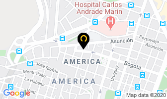 Mapa de Azza Representaciones Internacionales en Quito