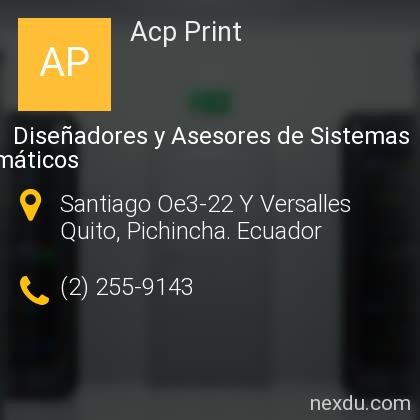Acp Print En America Quito Telefonos Y Direccion