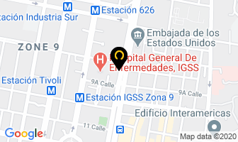Mapa de Red Azul en Ciudad de Guatemala