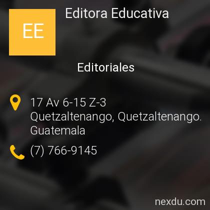 Generosidad relajarse Oriental Editora Educativa en Quezaltenango - Teléfonos y Dirección