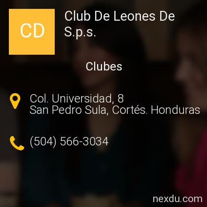 Club De Leones De . en San Pedro Sula - Teléfonos y Dirección