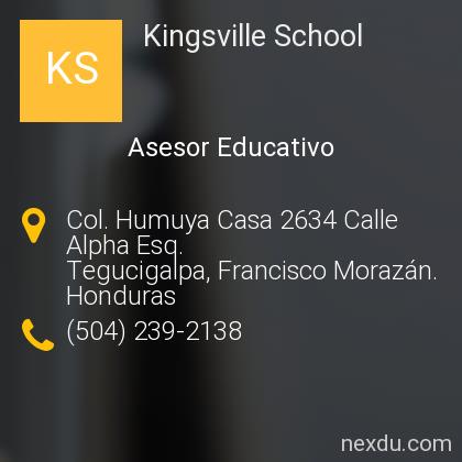 Kingsville School En Tegucigalpa Telefonos Y Direccion