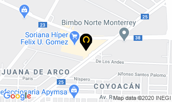 Mapa de Blockbuster De Mexico S.a. De C.v. en Monterrey