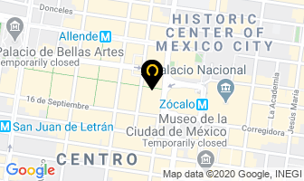 Mapa de Centro Shaya Michán Zócalo en Ciudad de Mexico
