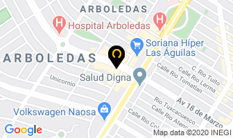 Mapa de Domos Copernico en Zapopan