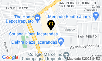 Mapa de Dulcerias Denny Jacarandas en Irapuato