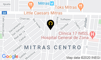 Mapa de Eco Climas Automotrices en Monterrey