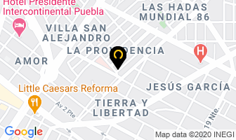 Mapa de Estetik Dra. Karla Coello en Puebla