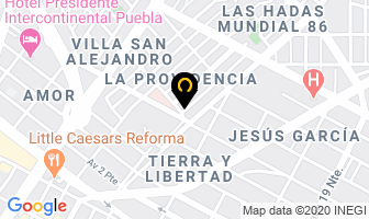 Mapa de Estetik Dra. Karla Coello en Puebla