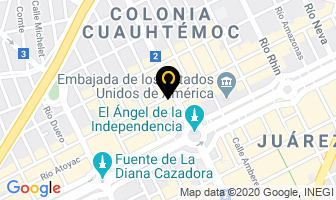 Mapa de Hotel Del Angel en Ciudad de Mexico