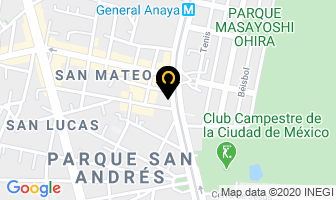 Mapa de Hotel Jardines De Churubusco en Ciudad de Mexico