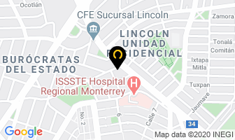 Mapa de Lunas Y Vidrios Garza en Monterrey