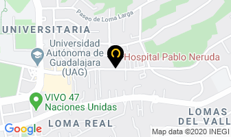 Mapa de Pablo Neruda Hospital en Zapopan