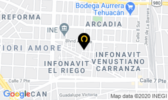 Mapa de Papeleria Luzma en Tehuacán