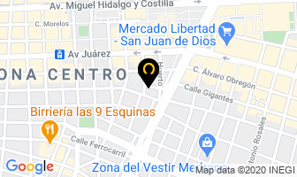 Mapa de Plasticos Quimicos E Industriales en Zapopan