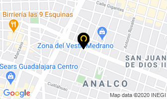 Mapa de Productos Quimicos Junior en Guadalajara