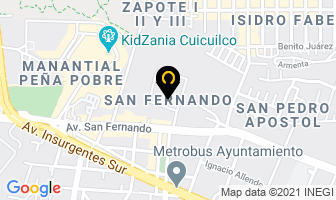 Mapa de San Fernando en Ciudad de Mexico