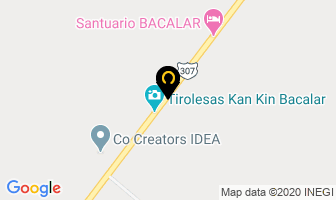 Mapa de Tirolesas Kan K'in Bacalar en Bacalar