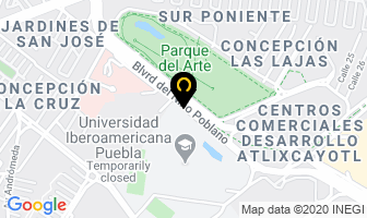 Mapa de Universidades En Puebla Iberoamericana en Puebla