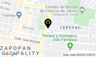 Mapa de Zona 1107 Servicio Automotriz en Zapopan