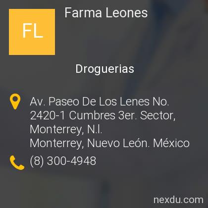 Farma Leones en Cumbres 3o. Sector, Monterrey - Teléfonos y Dirección