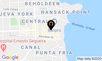 Mapa de Mini Hotel Y Cafetin Central en Bluefields