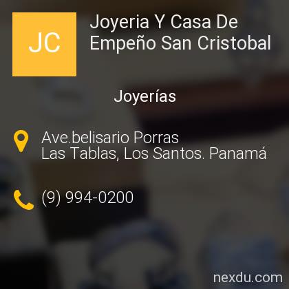 Joyeria Y Casa De Empeño San Cristobal en Las Tablas - Teléfonos y Dirección