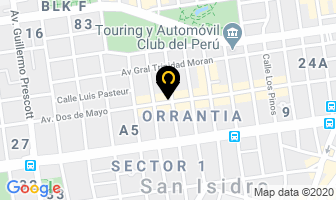 Mapa de Lavanderias Pressto en San Isidro