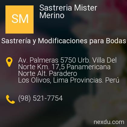Sastreria Mister Merino en Los Olivos - Teléfonos y Dirección