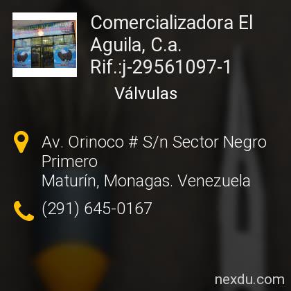Comercializadora El Aguila, . Rif.:j-29561097-1 en Maturín - Teléfonos y  Dirección